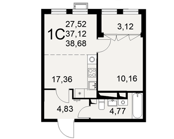 37,3 м², 1-комнатная квартира 5 800 000 ₽ - изображение 36