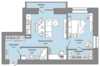 39 м², 2-комнатная квартира 6 201 560 ₽ - изображение 15