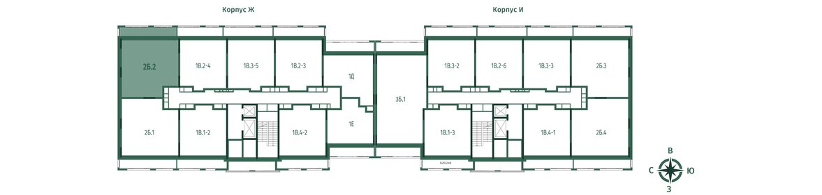 Квартира 55,8 м², 2-комнатная - изображение 2