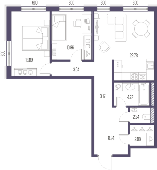 73 м², 2-комнатная квартира 25 096 974 ₽ - изображение 15