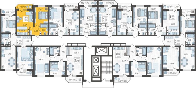 37 м², 1-комнатная квартира 7 101 937 ₽ - изображение 42