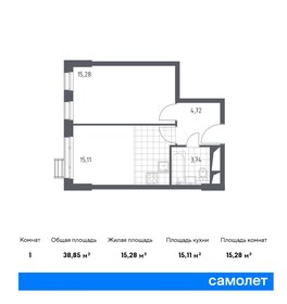 Квартира 38,9 м², 1-комнатные - изображение 1