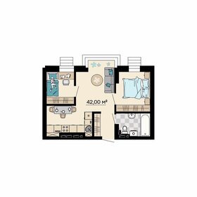Квартира 42 м², 3-комнатная - изображение 1