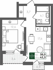 30,7 м², 1-комнатная квартира 2 300 000 ₽ - изображение 69