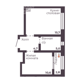 Квартира 36 м², 1-комнатная - изображение 1