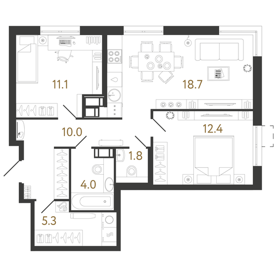 63,3 м², 2-комнатная квартира 16 626 751 ₽ - изображение 1