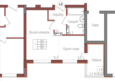 30,1 м², 1-комнатная квартира 4 602 645 ₽ - изображение 10