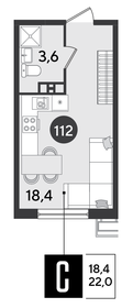 22 м², квартира-студия 4 254 800 ₽ - изображение 54