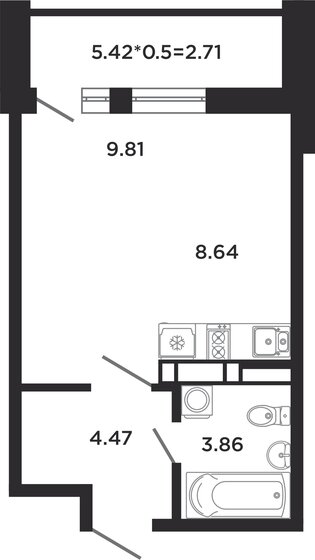 29 м², 1-комнатная квартира 5 510 000 ₽ - изображение 1