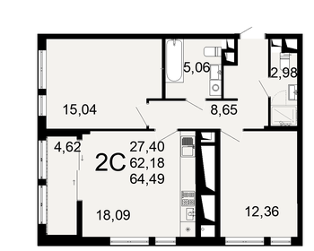 64 м², 2-комнатная квартира 6 600 000 ₽ - изображение 36