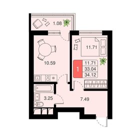 36 м², 1-комнатная квартира 6 900 000 ₽ - изображение 87