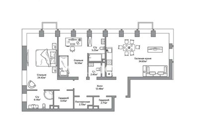 Квартира 113,5 м², 3-комнатная - изображение 1
