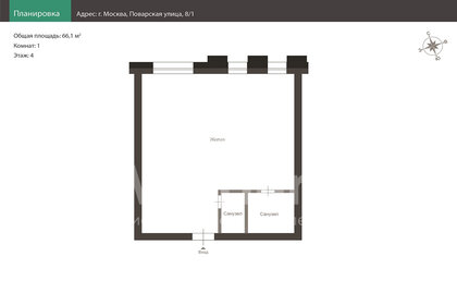 Квартира 66,1 м², 2-комнатные - изображение 1