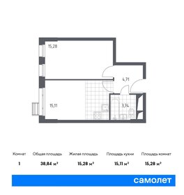 Квартира 38,8 м², 1-комнатные - изображение 1