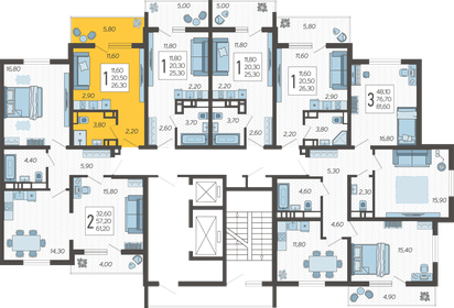 20 м², квартира-студия 7 100 000 ₽ - изображение 126