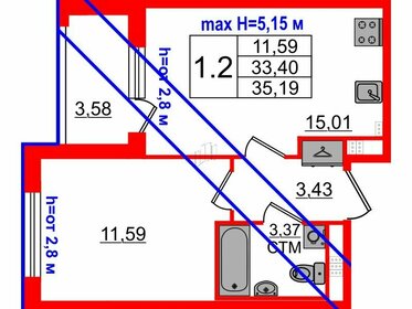 Квартира 33,4 м², 1-комнатная - изображение 1