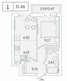 31,1 м², квартира-студия 6 163 740 ₽ - изображение 1