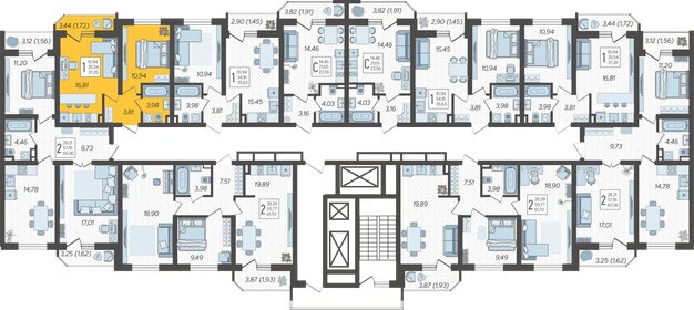 43 м², 1-комнатная квартира 3 850 000 ₽ - изображение 62