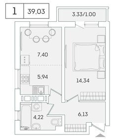 37,1 м², 1-комнатная квартира 6 494 250 ₽ - изображение 15