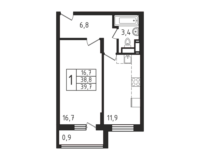 39,7 м², 1-комнатная квартира 6 298 405 ₽ - изображение 51