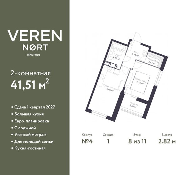 41,5 м², 2-комнатная квартира 6 287 110 ₽ - изображение 21