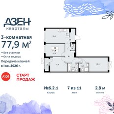 Квартира 77,9 м², 3-комнатная - изображение 3