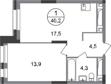 41,4 м², 1-комнатная квартира 9 477 156 ₽ - изображение 14