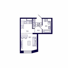 Квартира 29,6 м², студия - изображение 1