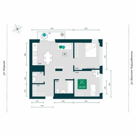 Квартира 56,9 м², 2-комнатная - изображение 1