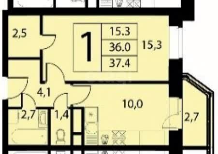 37,4 м², 1-комнатная квартира 5 390 000 ₽ - изображение 51
