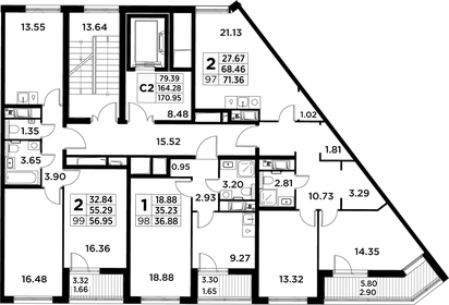 67,6 м², 2-комнатная квартира 17 800 000 ₽ - изображение 103