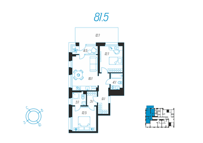88 м², 2-комнатная квартира 16 400 000 ₽ - изображение 59