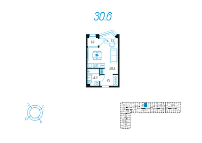 46,5 м², 1-комнатная квартира 5 500 000 ₽ - изображение 66