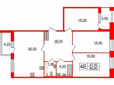 Квартира 96,8 м², 3-комнатная - изображение 1