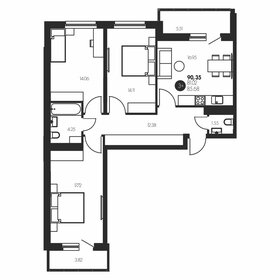 Квартира 90,3 м², 3-комнатная - изображение 1