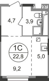 22,8 м², квартира-студия 6 926 959 ₽ - изображение 16