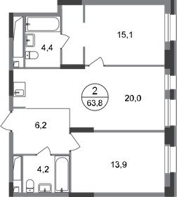 66,3 м², 2-комнатная квартира 13 800 000 ₽ - изображение 82