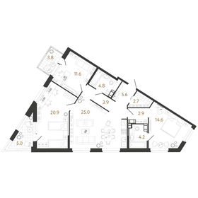 91,4 м², 3-комнатная квартира 26 000 000 ₽ - изображение 126