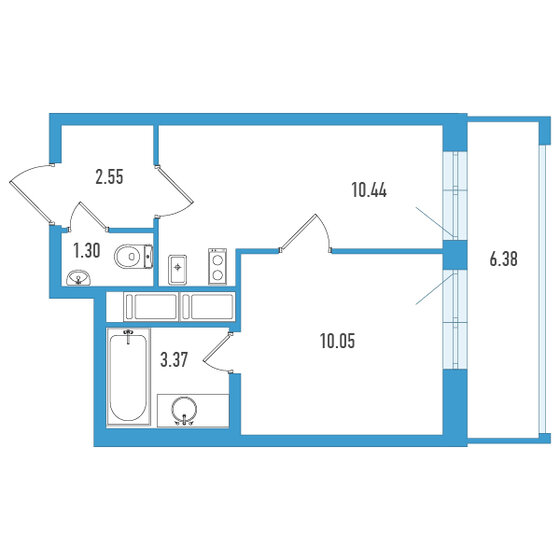 29,6 м², 1-комнатная квартира 6 931 080 ₽ - изображение 18