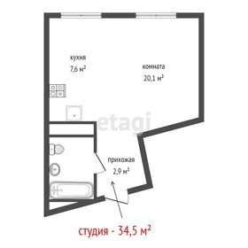 Квартира 34,5 м², студия - изображение 1