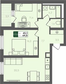 69 м², 2-комнатная квартира 8 299 200 ₽ - изображение 8