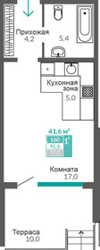 Квартира 41,6 м², 1-комнатные - изображение 1