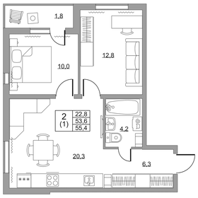 60,1 м², 3-комнатная квартира 6 000 000 ₽ - изображение 77