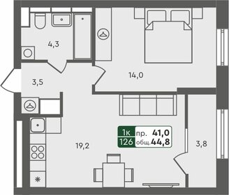 45,7 м², 1-комнатная квартира 4 850 000 ₽ - изображение 12