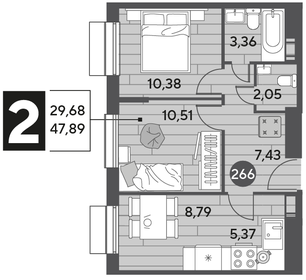 62 м², 2-комнатная квартира 11 200 000 ₽ - изображение 51