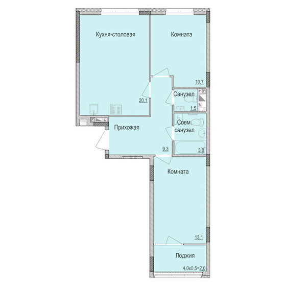 60,5 м², 2-комнатная квартира 5 275 000 ₽ - изображение 21