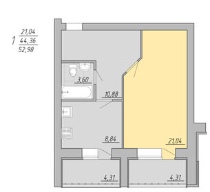 56,4 м², 1-комнатная квартира 5 529 160 ₽ - изображение 51