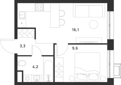 33,1 м², 1-комнатная квартира 9 916 503 ₽ - изображение 18