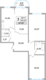 108 м², 3-комнатная квартира 18 660 000 ₽ - изображение 20