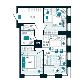 52,6 м², 2-комнатная квартира 3 850 000 ₽ - изображение 82